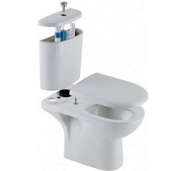 Eastbrook Close Coupled Toilet Eastbrook Kompact Close Coupled Toilet with Push Button Cistern and Soft Close Seat in White