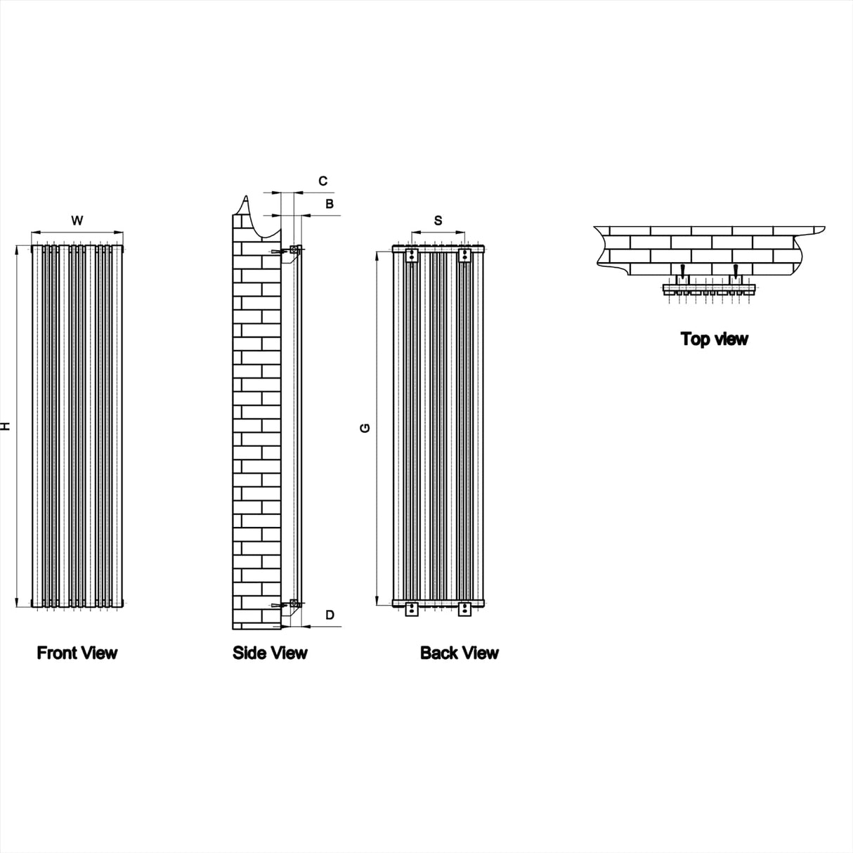 Reiner Flat Panel Radiator Reina Bonera Vertical Flat Panel Central Heating Radiator