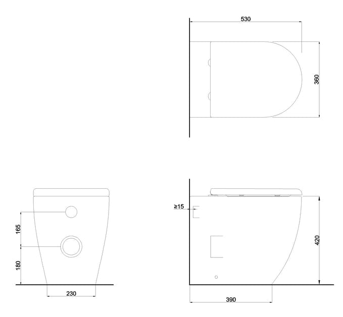 Britton Back To Wall Toilet Britton Milan Rimless Back To Wall Toilet With Soft Close Seat in Gloss White