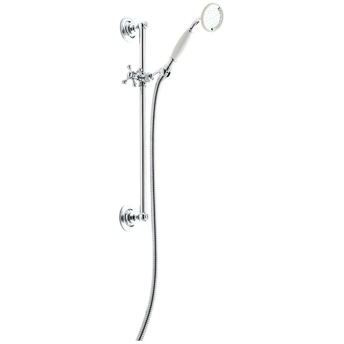 Heritage Shower Riser Rail Chrome Heritage Adjustable Riser Kit with Shower Handset