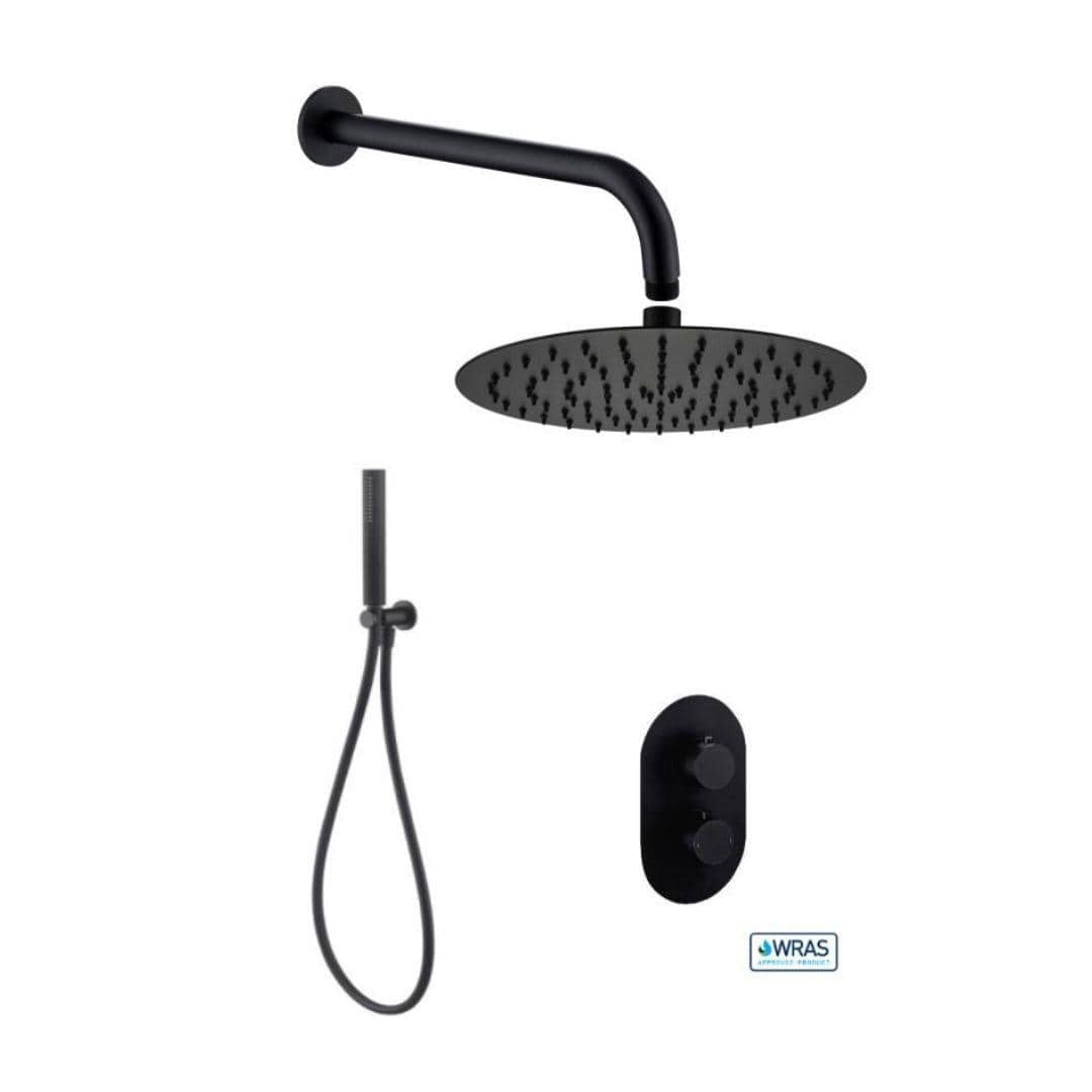 Aquarius Bathrooms Concealed Shower Set Aquarius RainLux Round 2 Outlet Shower Set with Shower Head and Single Function Handset
