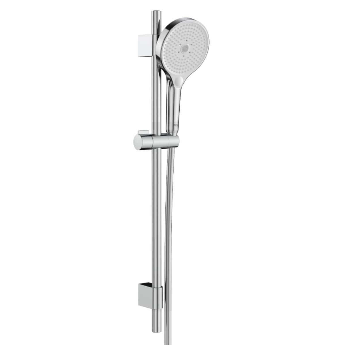 Roca Concealed Shower Set Roca T-500 Round Thermostatic Concealed Shower Valve with Rainshower Head, Shower Handset and Slide Rail Set
