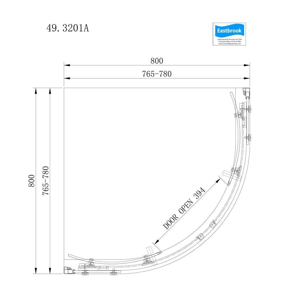 Eastbrook Quadrant Shower Enclosure Eastbrook Corniche 2000 8mm Quadrant Shower Enclosure