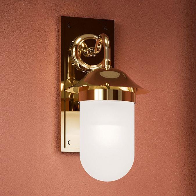 Burlington Bathroom Lighting Gold - Frosted Glass Burlington Guild Wall Light