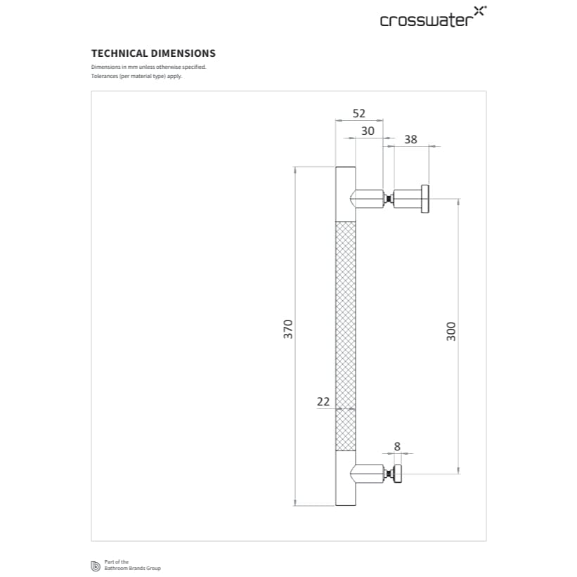Crosswater Shower Door Handle Crosswater Optix 10 Knurled Handles