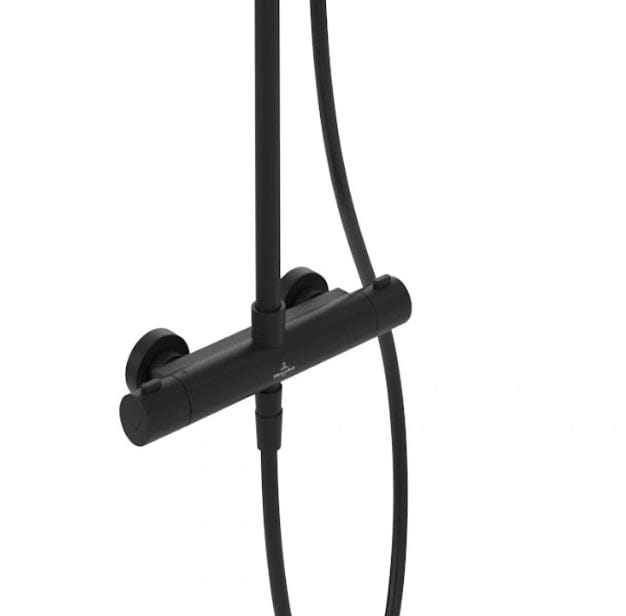 Villeroy & Boch Exposed Shower Set Villeroy & Boch Universal Exposed Thermostatic Shower Valve Set with Riser Kit, Showerhead and Handset