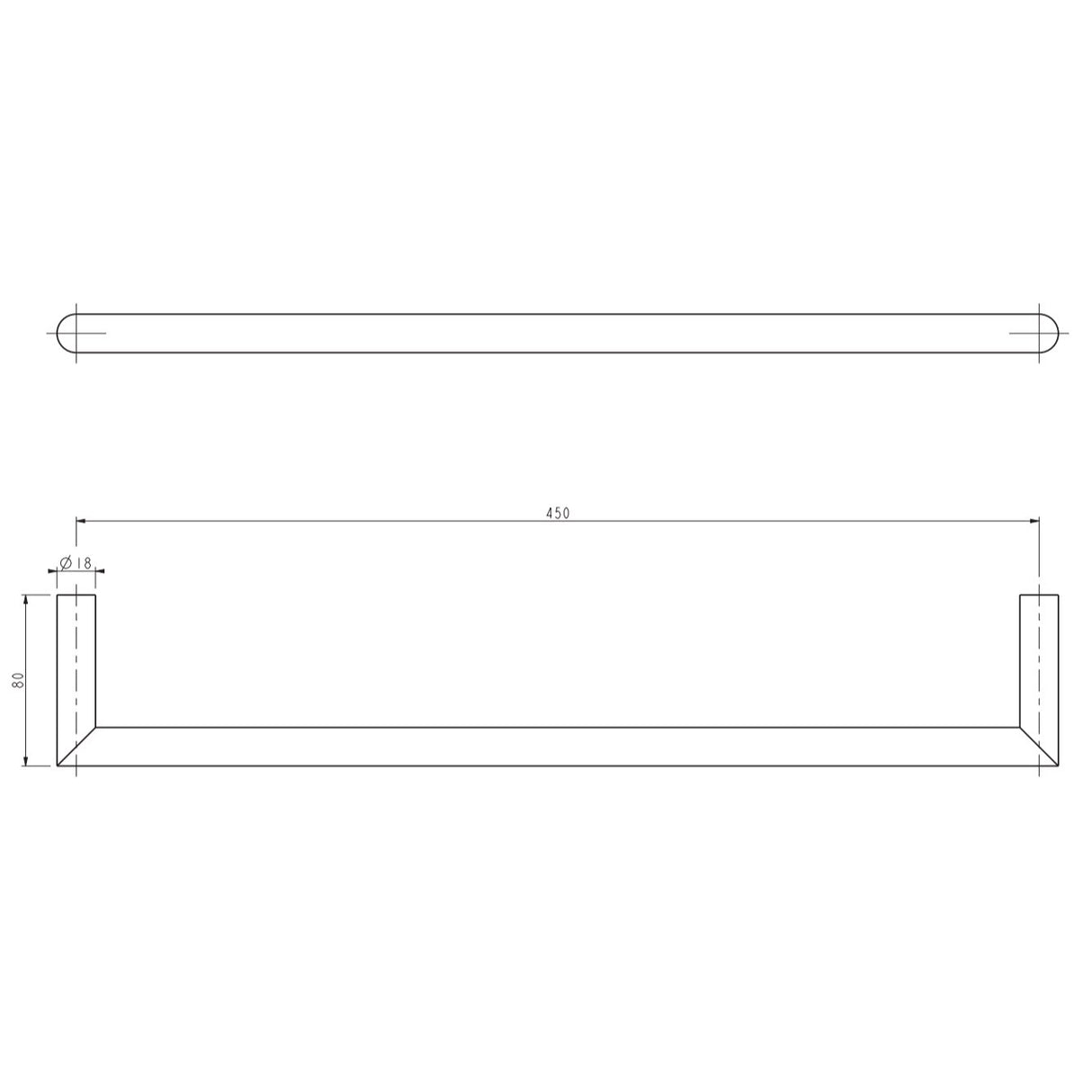 Clearwater Towel Rails and Rings Clearwater Mio Towel Rail