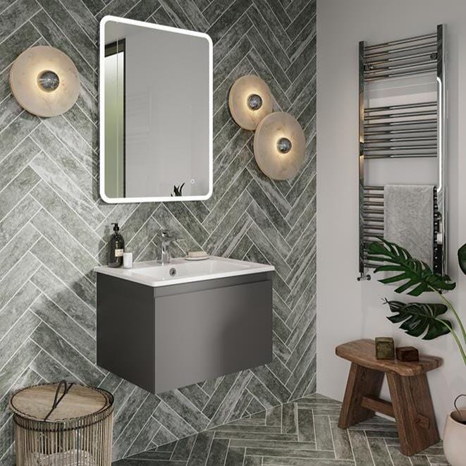 Saneux Wall Mounted Vanity Unit Saneux Uni Vanity Unit With Basin - 600 x 470mm - One Drawer - Wall Mounted