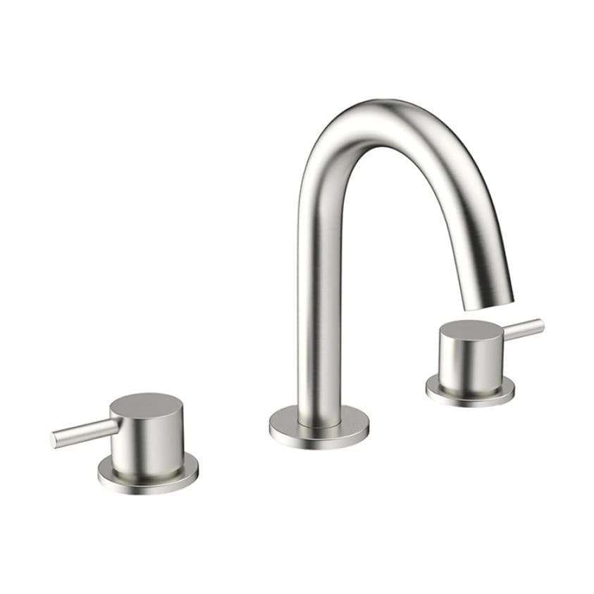 Crosswater 3 Tap Hole Basin Set Brushed Stainless Steel Effect Crosswater MPRO 3 Hole Basin Mixer Tap