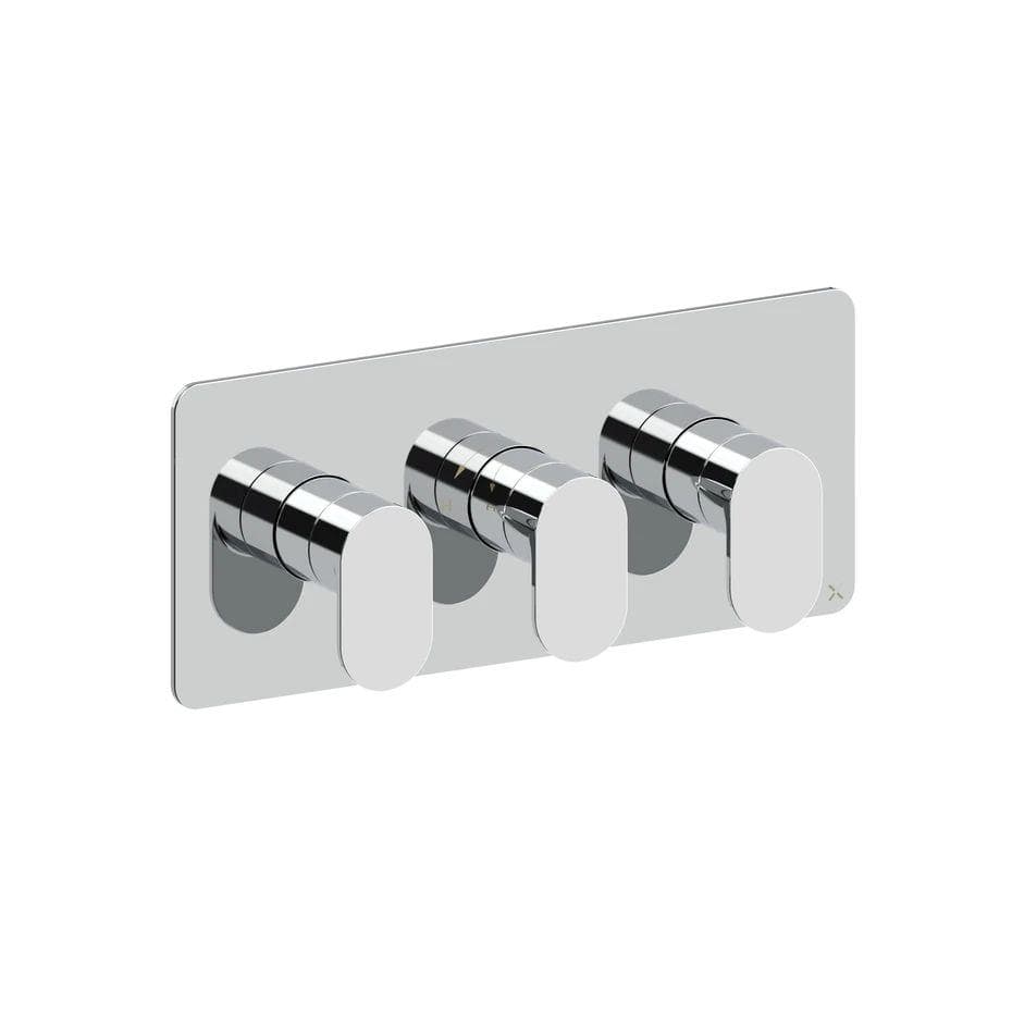 Crosswater Concealed Shower Valve Crosswater Drift 2 Outlet, 3 Handle Horizontal Concealed Shower Valve
