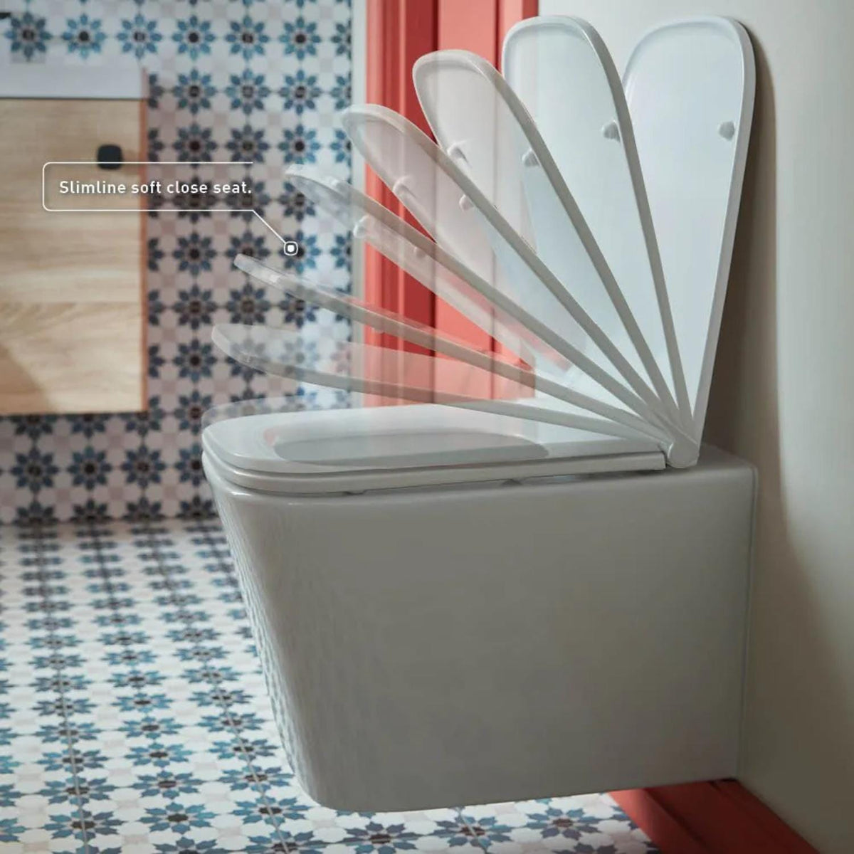 Vado Toilet Seat Vado Cameo Soft Square Slimline Soft Close Toilet Seat (Suitable for CAM-WC-WH-SQ and CAM-WC-BTW-SQ)