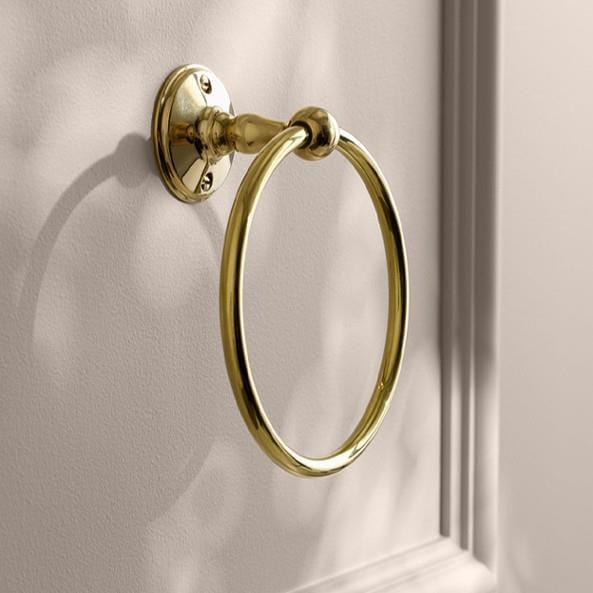 Miller Towel Rails and Rings Polished Brass Miller Stockholm Towel Ring