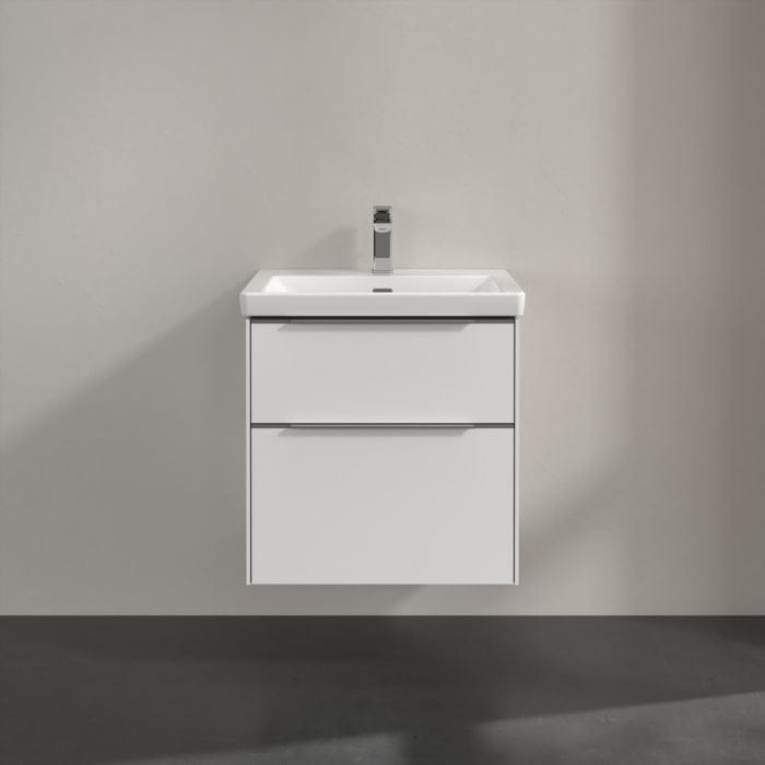 Villeroy & Boch Wall Mounted Vanity Unit Villeroy & Boch Subway 3.0 Wall Hung 600mm Two Drawer Vanity Unit with Basin