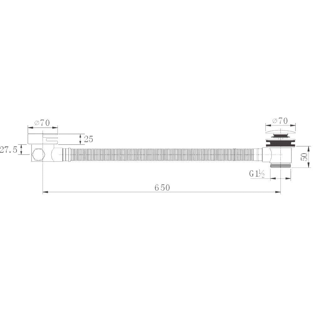 Flova Overflow Filler Flova Bath Overflow Filler with Clicker Waste