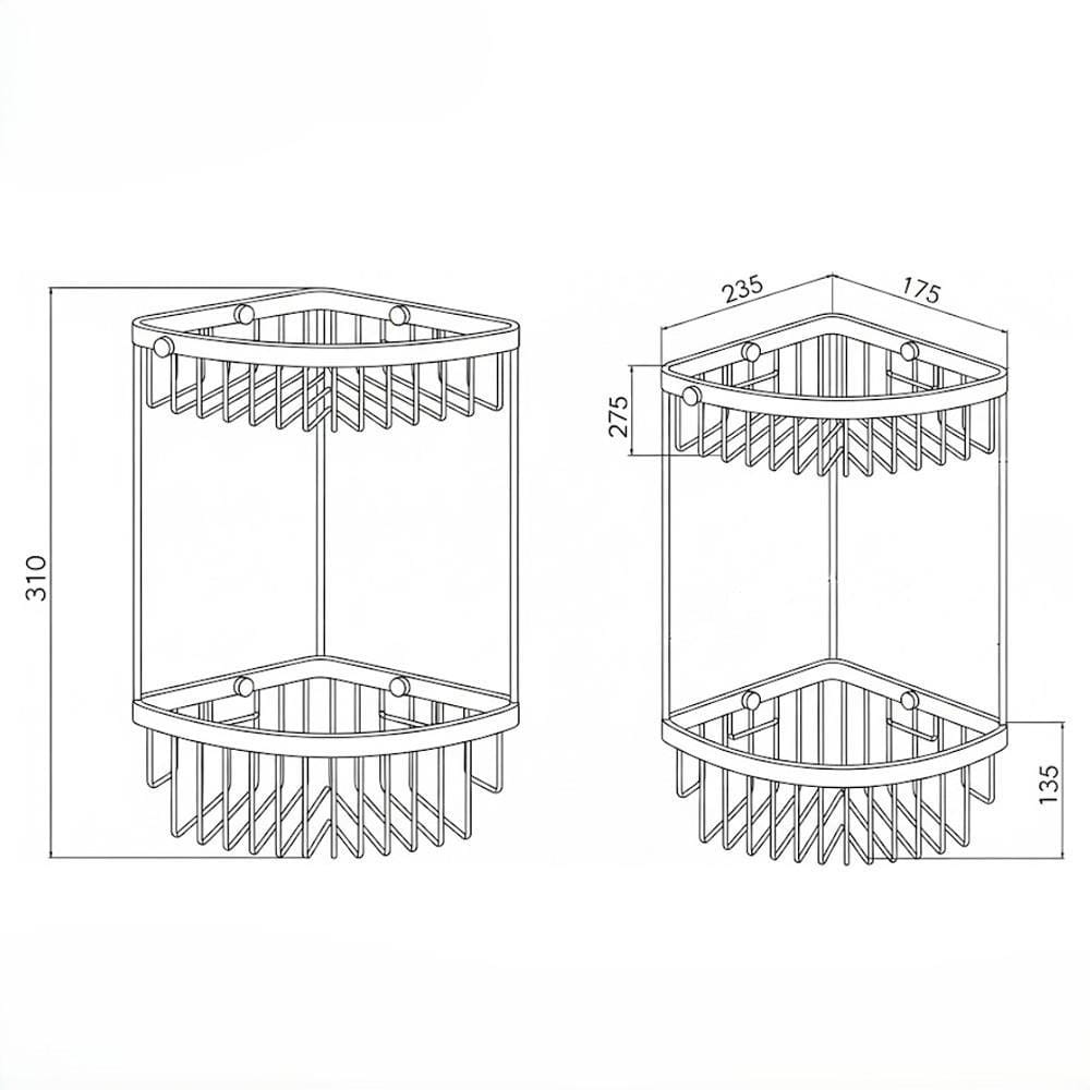 Miller Basket Miller Signature Two Tier Corner Wire Shower Basket