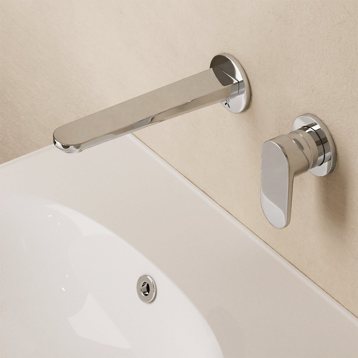 Crosswater Wall Mounted Basin Tap Chrome Crosswater Drift 2 Hole Wall Mounted Basin Mixer Tap