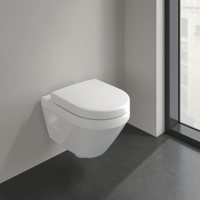 Villeroy & Boch Wall Hung Toilet Villeroy & Boch Architectura Compact Wall Hung Rimless Toilet with TwistFlush and Soft Close Seat