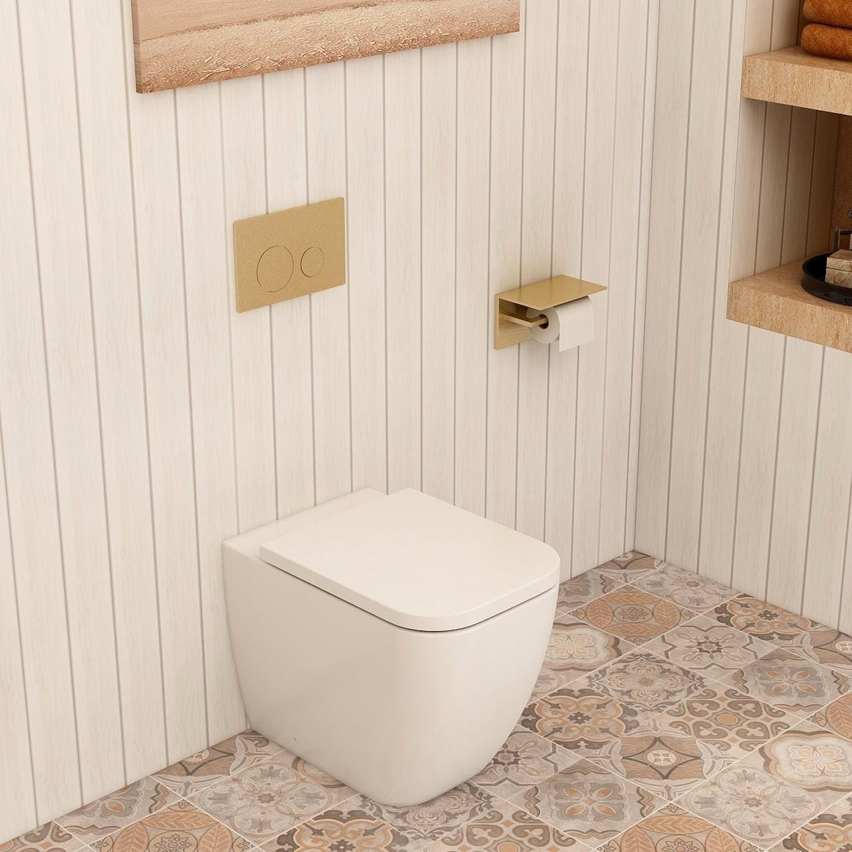 Imex Back to Wall Toilet Imex Essence Back to Wall Rimless Toilet with Soft Close Seat