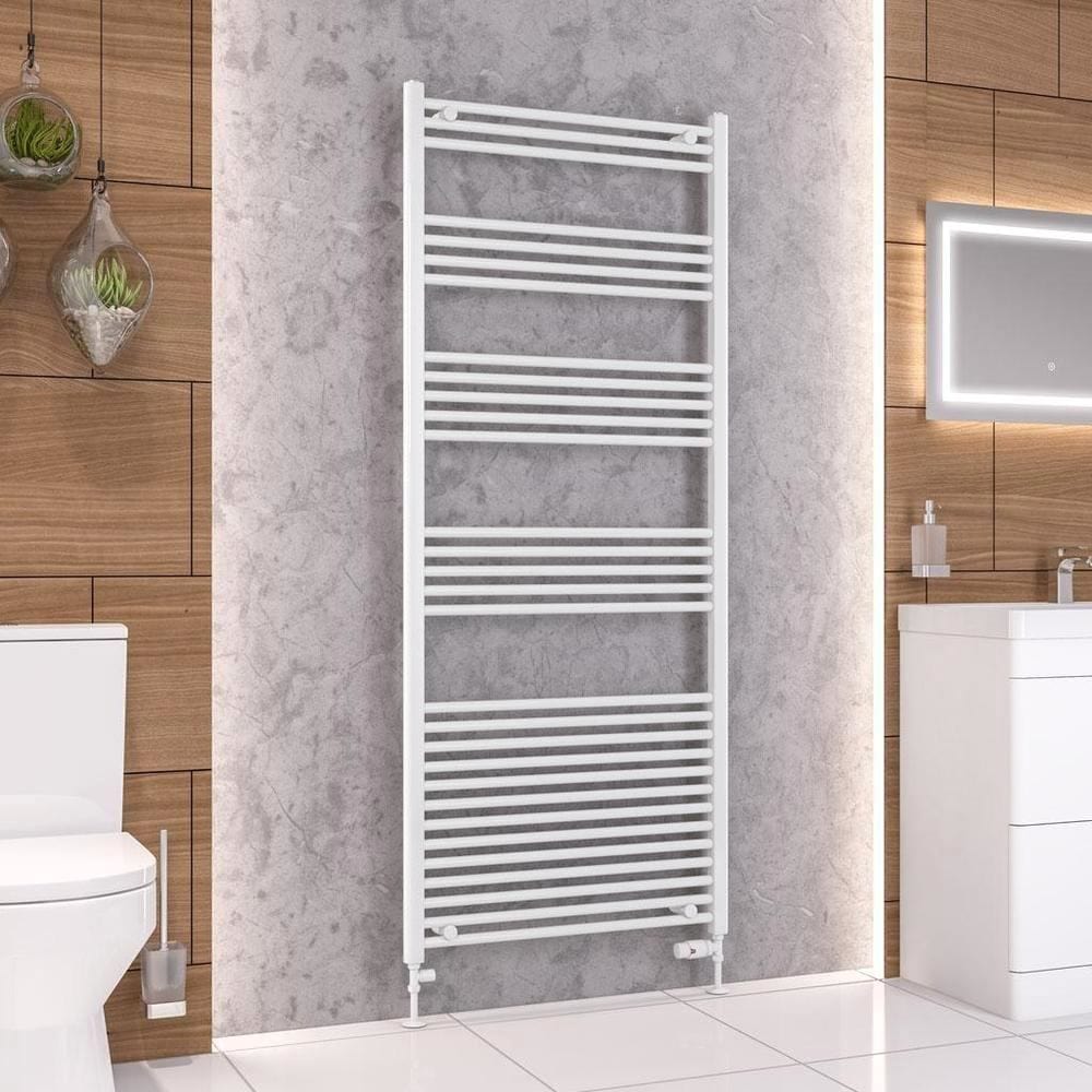 Eastbrook Ladder Rail 1800 x 750 / Dual Fuel Eastbrook Wendover Straight Vertical Heated Towel Rail in White
