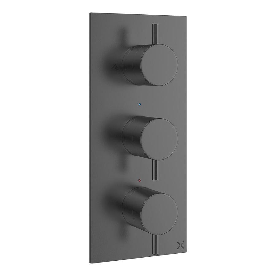 Crosswater Concealed Shower Valve Crosswater MPRO 3 Outlet, 3 Handle Portrait Concealed Thermostatic Shower Valve