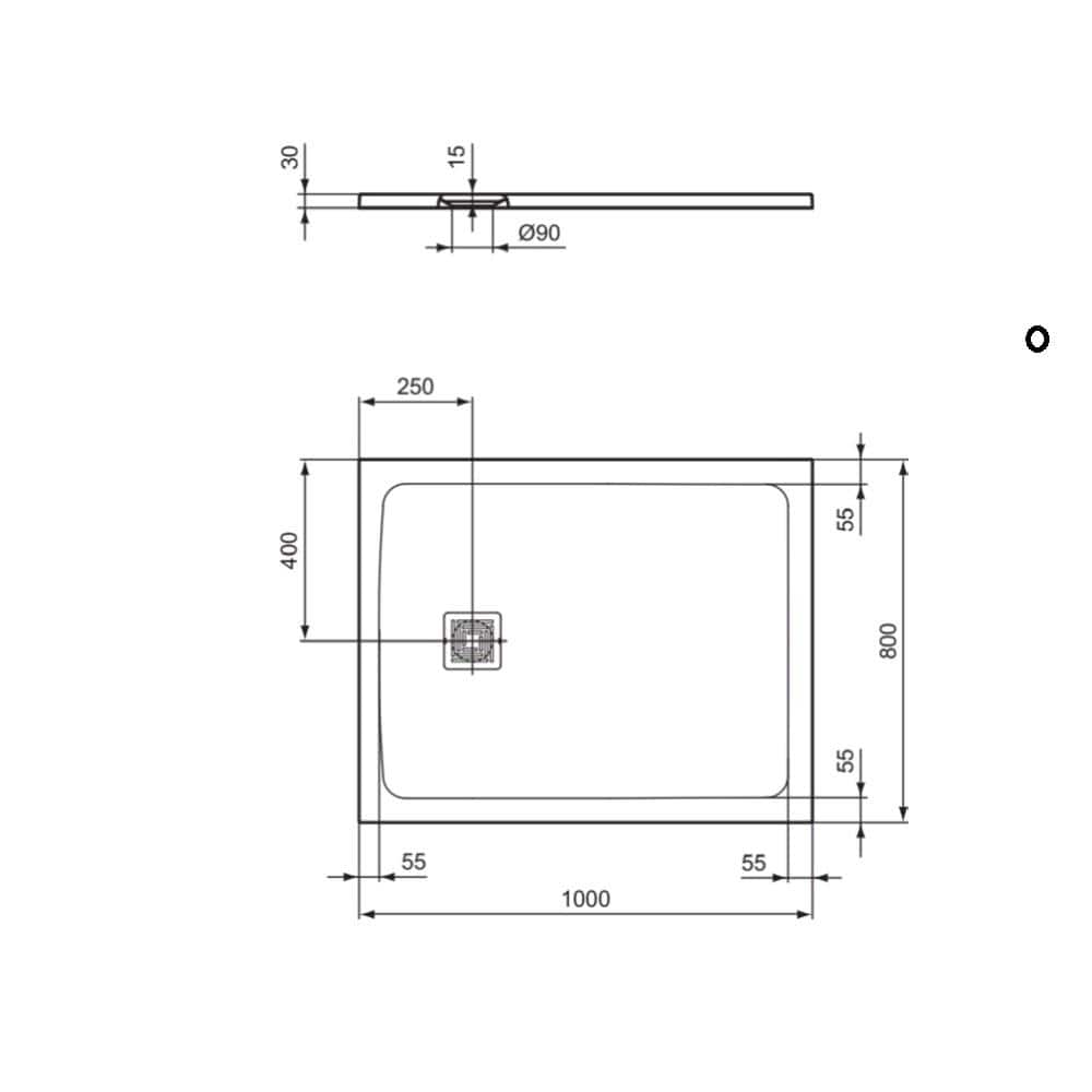 Ideal Standard Rectangle Shower Tray Ideal Standard Ultra Flat S+ Shower Tray 30mm including Waste