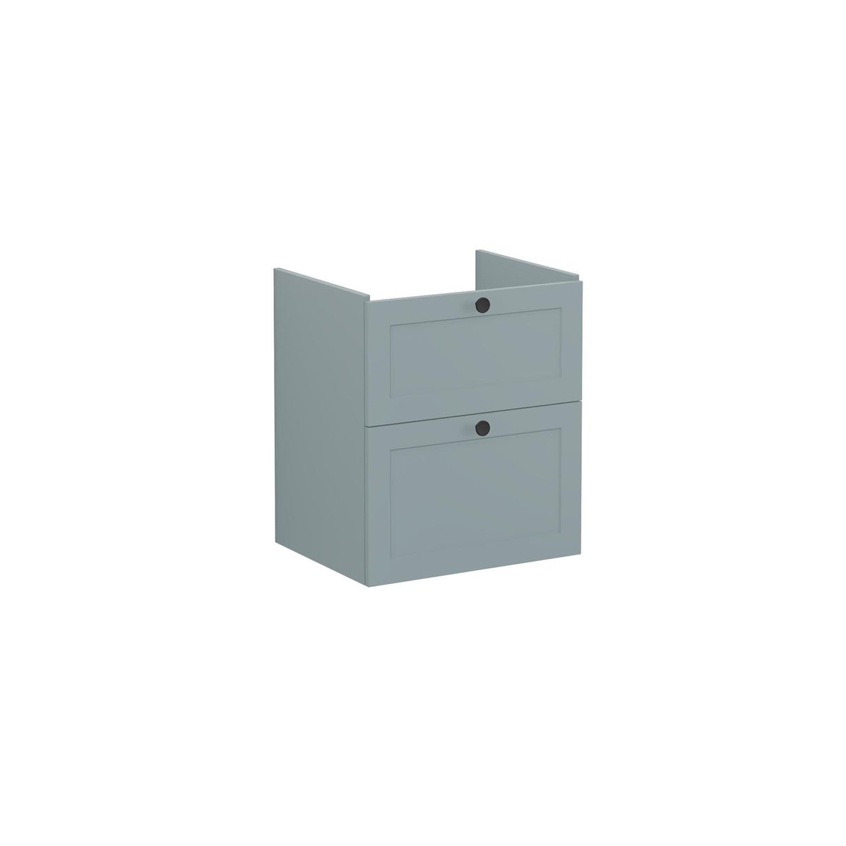 VitrA Wall Mounted Vanity Unit Matt Fjord Green / Zentrum VitrA Root Classic Wall Mounted 2 Drawer 600mm Vanity Unit with One Tap Hole Basin