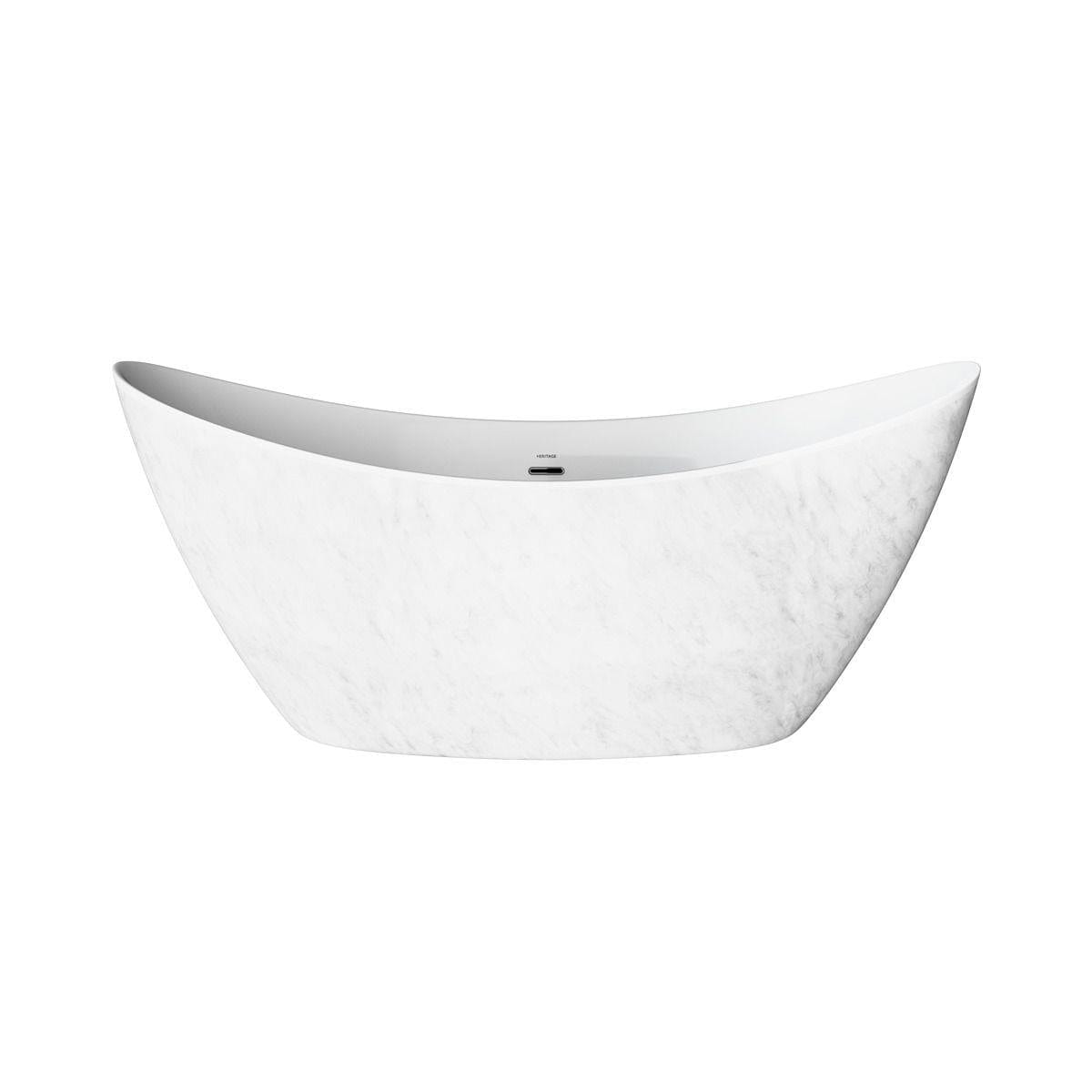 Heritage Modern Freestanding Bath Heritage Wenlock Freestanding Acrylic Double Ended Bath - 1735 x 730mm - in White Marble Effect