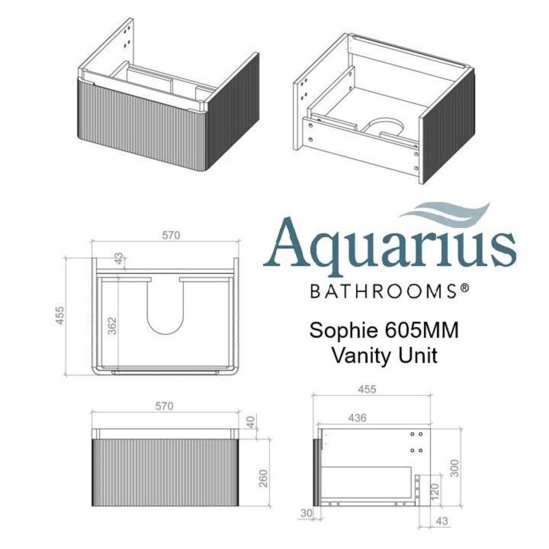 Aquarius Bathrooms Wall Mounted Vanity Unit Aquarius Sophie Wall Hung One Drawer Vanity Unit with 1 Tap Hole Basin