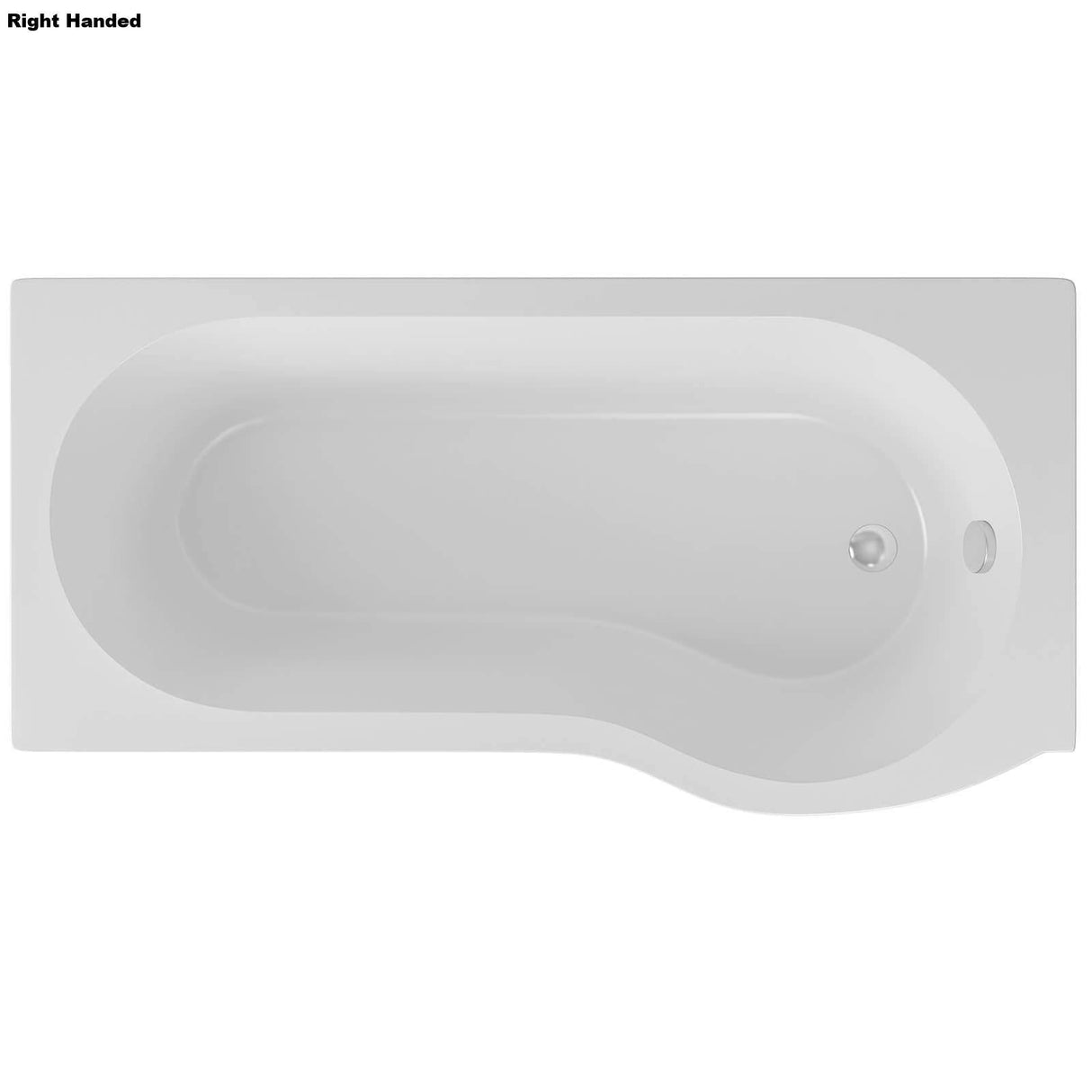 Eastbrook P-Shaped Shower Bath 1500 x 850mm / Reinforced / Right Handed Eastbrook Shannon P-Shape Shower Bath