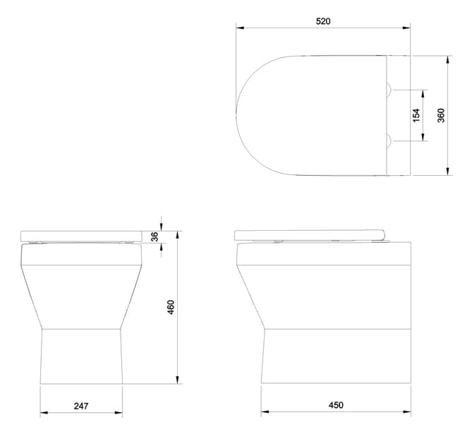 Britton Back to Wall Toilet Britton Curve2 Rimless Back to Wall Toilet with Soft Close Seat in Gloss White