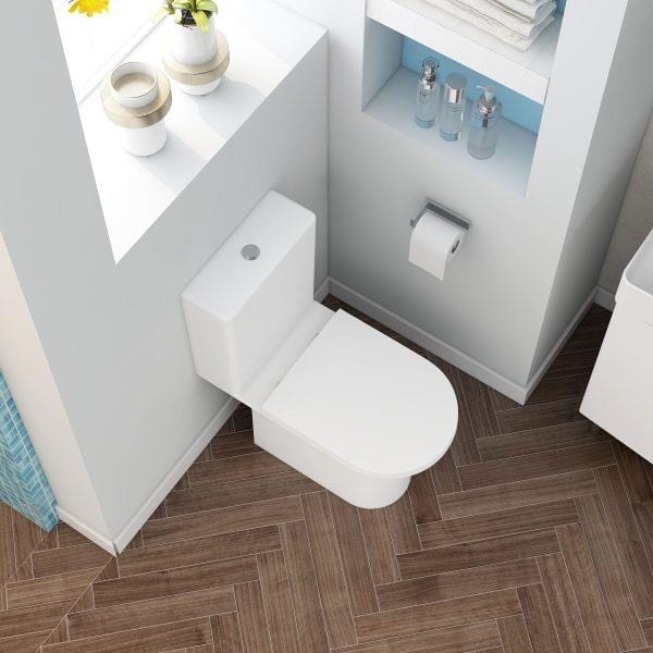 Imex Close Coupled Toilet Imex Blade Rimless Open Back Close Coupled Toilet with Soft Close Seat in White