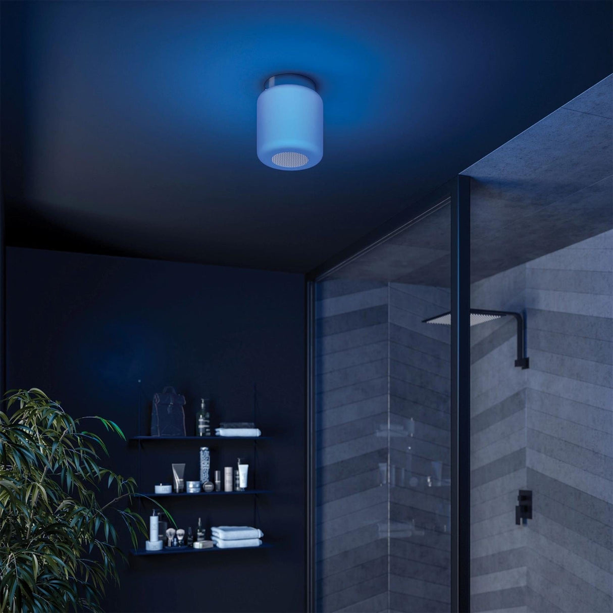HiB Bathroom Lighting HiB Rhythm Bluetooth Ceiling Light and Speaker