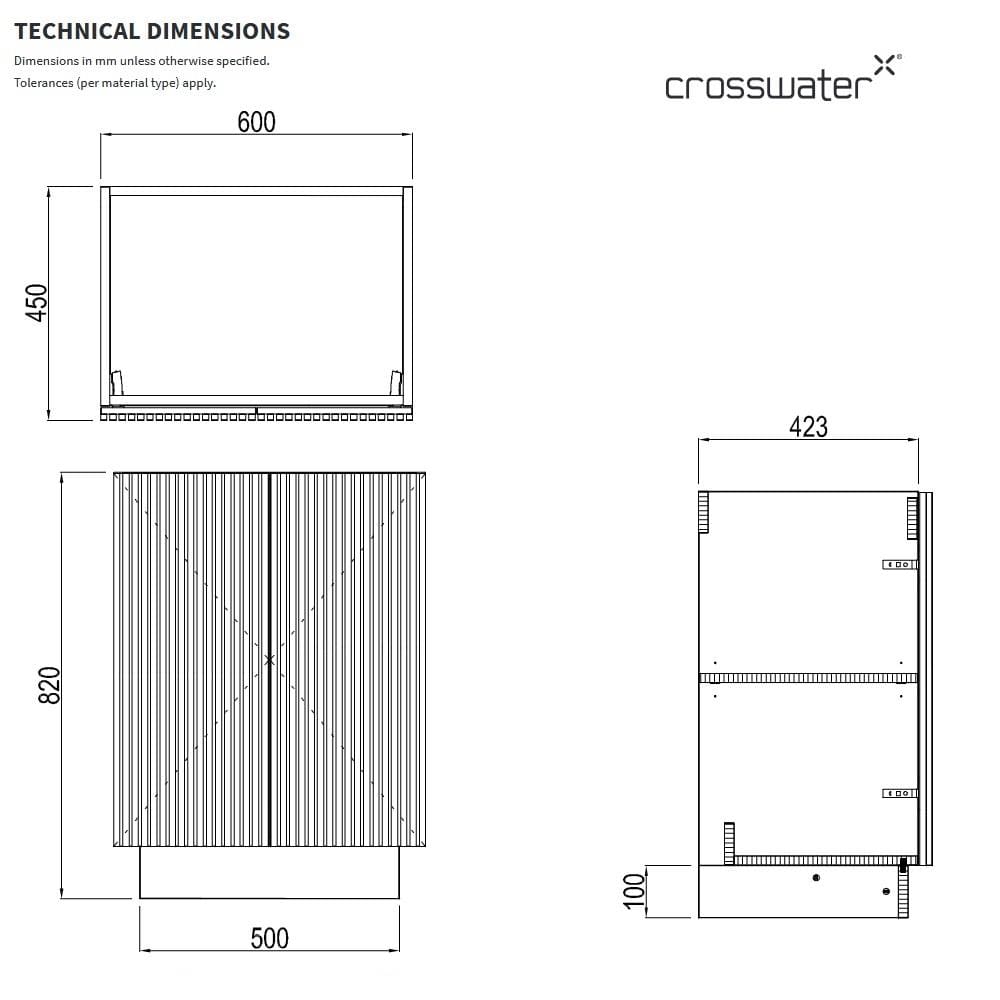 Crosswater Floor Standing Vanity Unit Crosswater Limit 600mm Floorstanding Vanity Unit with Worktop