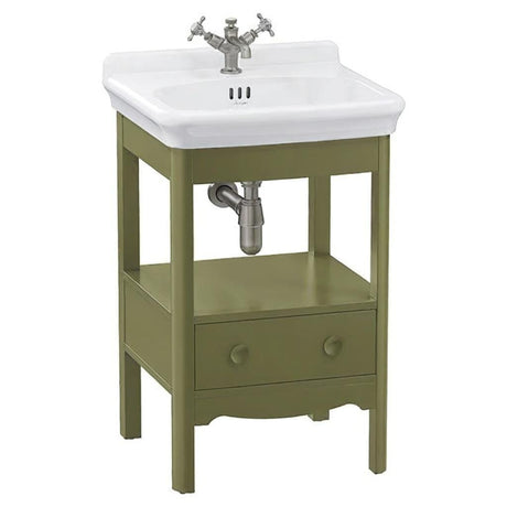 Burlington Floor Standing Vanity Unit Carlyle Green / 2 Hole Burlington Guild Floor Standing 560mm Vanity Unit with Basin