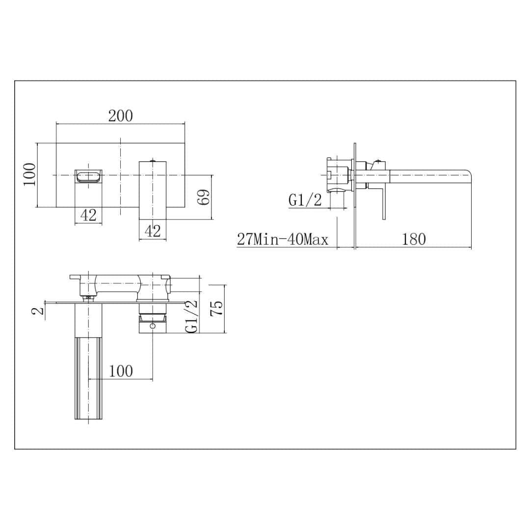 Aquarius Wall Mounted Basin Tap Aquarius Angle Waterfall Wall Mounted Basin Mixer Tap