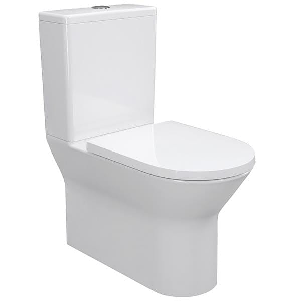 Imex Close Coupled Toilet Imex Blade Rimless Comfort Height Close Coupled Toilet with Soft Close Seat in White