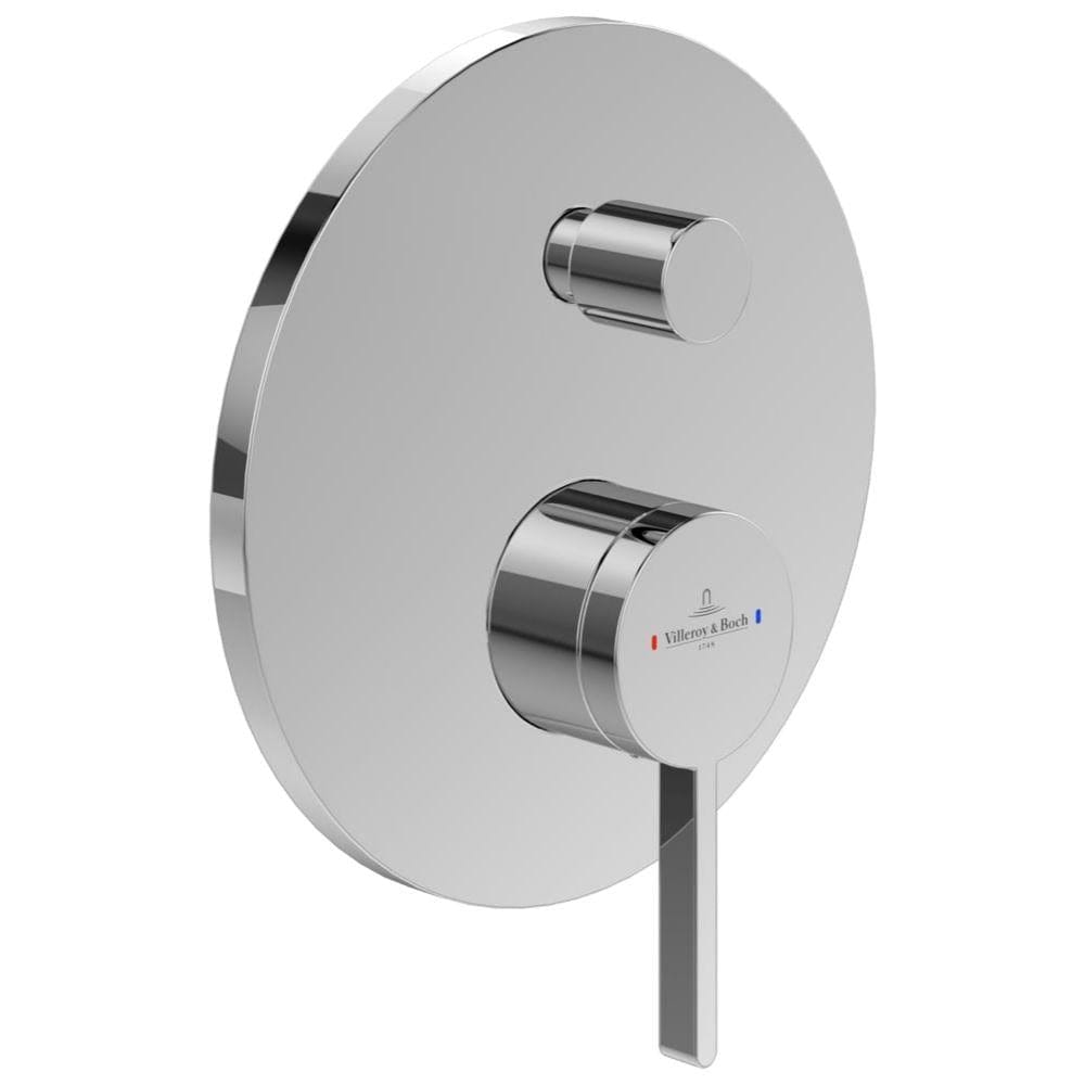 Villeroy & Boch Concealed Shower Valve Chrome Villeroy & Boch Dawn Concealed 2-Outlet Single Lever Trim Set