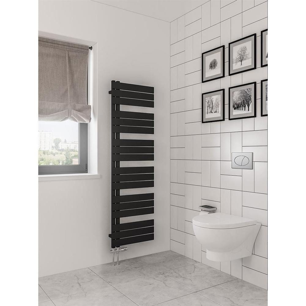 Eastbrook Helmsley Straight Vertical Designer Towel Rail in Matt Black