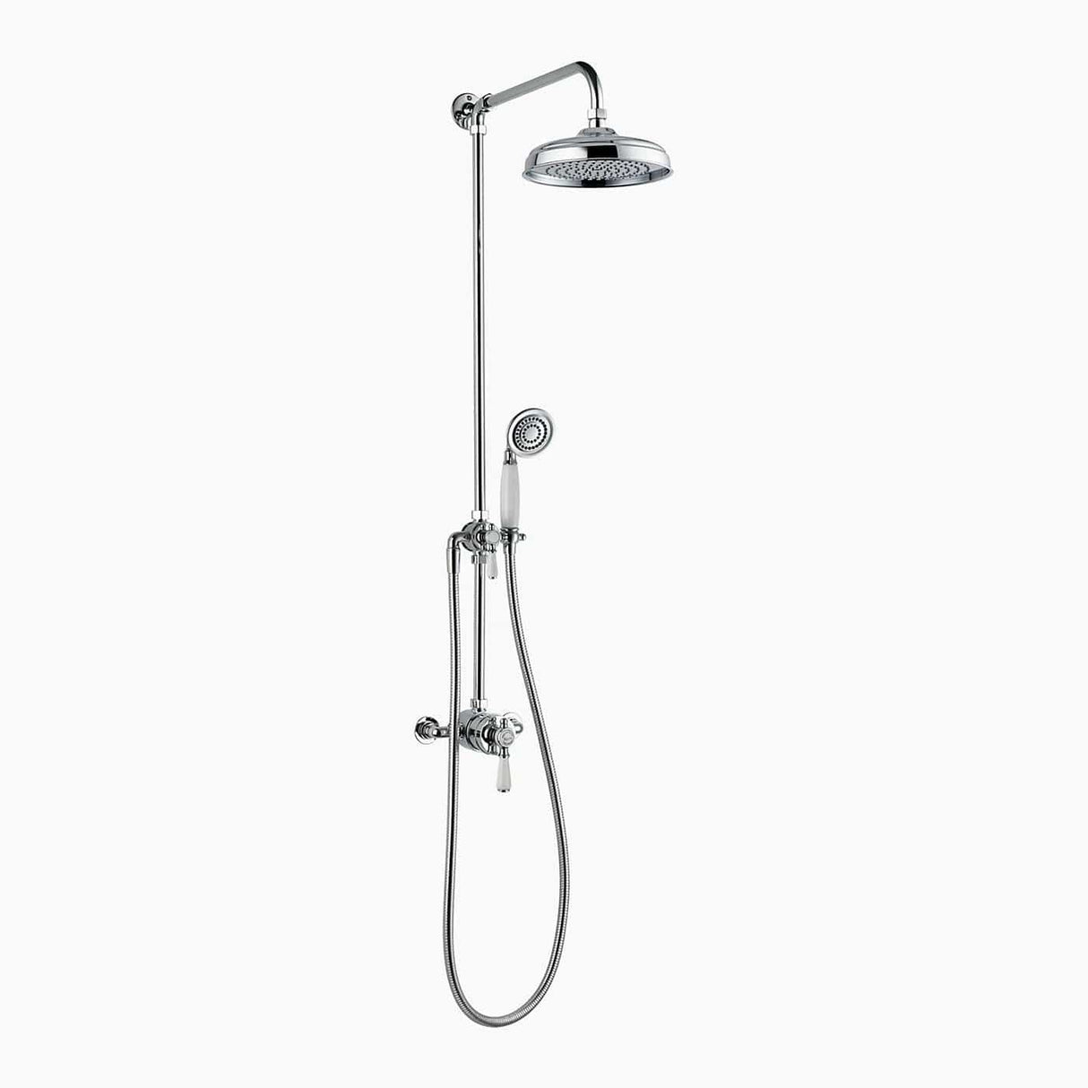Mira Exposed Shower Set Mira Realm Traditional Exposed Thermostatic Shower Valve Set with Riser Kit, Showerhead and Handset in Chrome