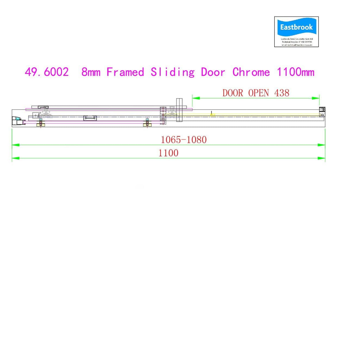 Eastbrook Sliding Shower Door Eastbrook Corniche 2000 8mm Sliding Shower Door