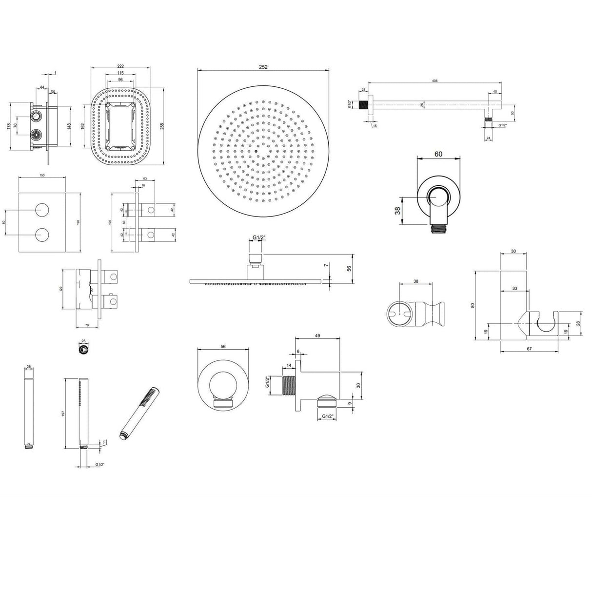 UK Bathroom Store Concealed Shower Set Villeroy & Boch Concealed Complete Shower Set with Shower Head and Handset