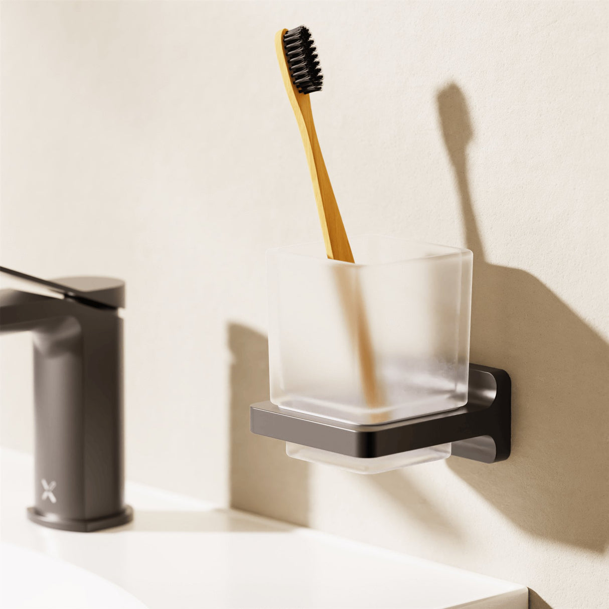 Crosswater Toothbrush Holder Matt Black Crosswater Rotar Tumbler Holder