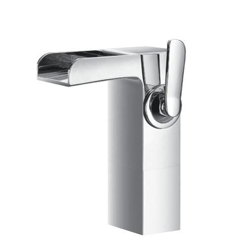 Flova Mono Basin Tap Flova Cascade Basin Mixer Tap with Clicker Waste in Diamond Chrome