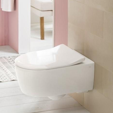 Villeroy & Boch Wall Hung Toilet Villeroy & Boch Avento Combi-Pack Wall Hung Rimless DirectFlushToilet with Slimline Soft Close Seat