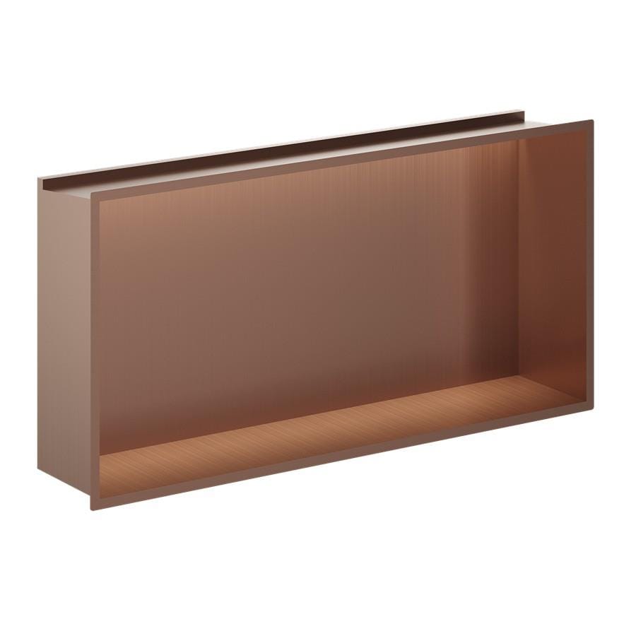 Crosswater Shelf Brushed Bronze Crosswater Rectangular Shower Niche with LED - 610 x 305mm