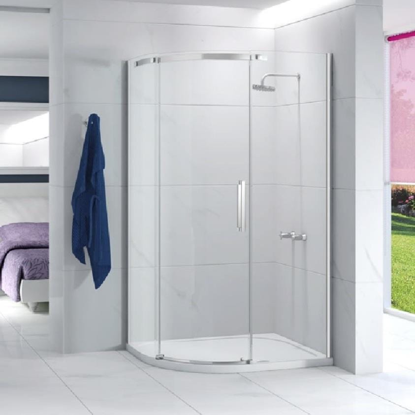 Merlyn Quadrant Shower Enclosure Chrome / Left Handed Merlyn Ionic Essence Frameless 8mm 1 Door Offset Quadrant Shower Enclosure