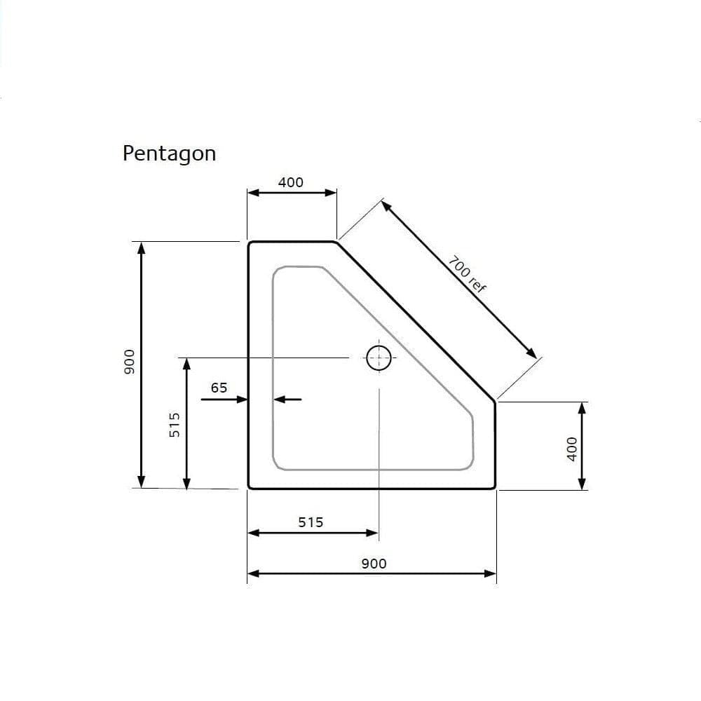 UK Bathroom Store Pentagon Shower Enclosure Lakes Pentagon Shower Enclosure with Shower Tray