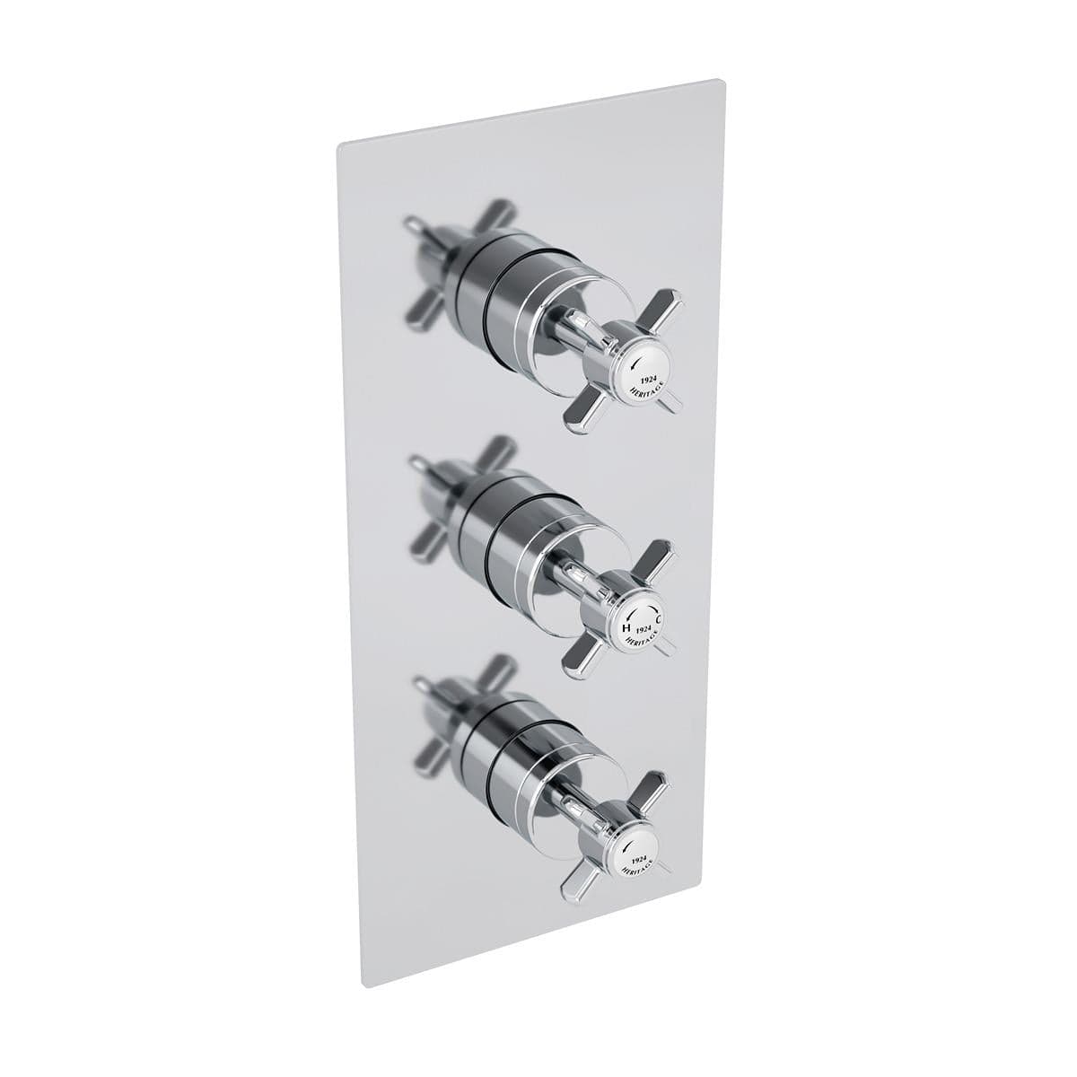 Heritage Concealed Shower Valve Heritage Dawlish Concealed Thermostatic 2 Outlet, 3 Handle Shower Valve in Chrome