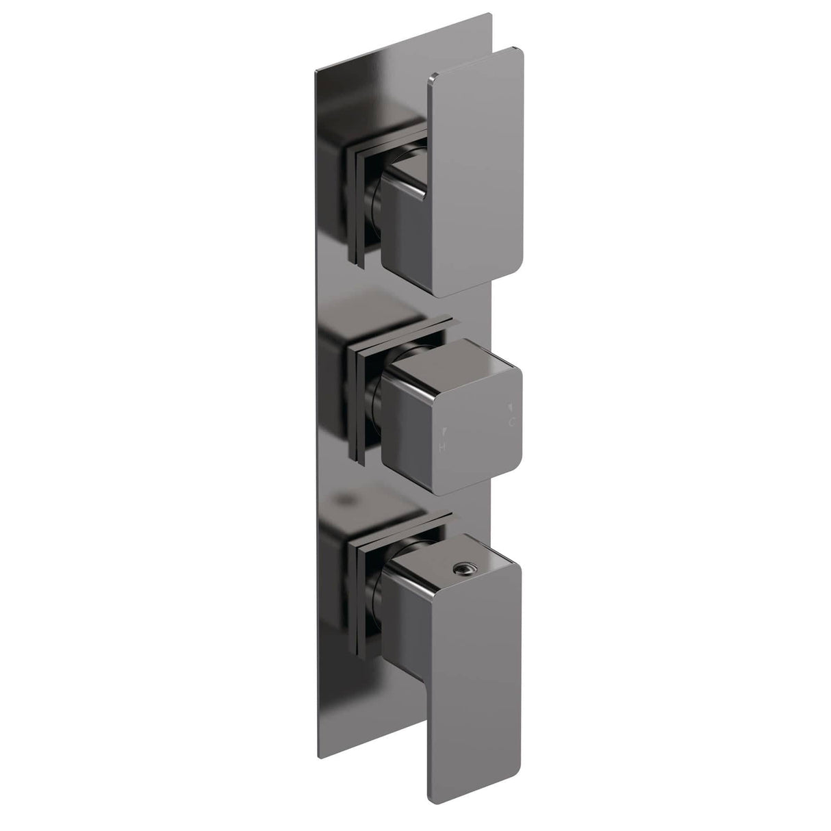 Aquarius Bathrooms Concealed Shower Valve Brushed Pewter Aquarius Tetra 2-Outlet Triple Handle Thermostatic Concealed Valve