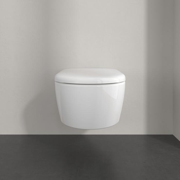 Villeroy & Boch Wall Hung Toilet Villeroy & Boch Skyla Round Wall Hung Rimless Toilet with Twist Flush and Soft Close Seat